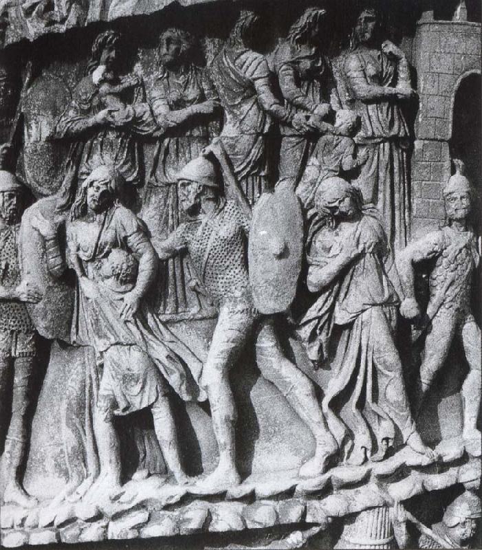 unknow artist Caught Women and Children, relief at the Pillar of Marcus Aurelius. Rome